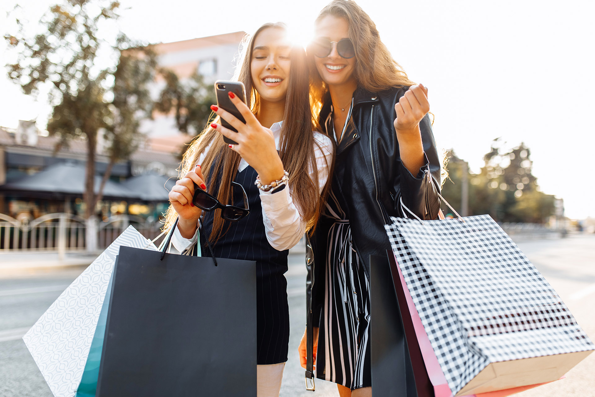 Shopper discovering a flash deal in a local store